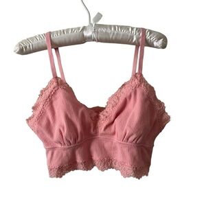 Aerie baby pink ribbed  bralette M